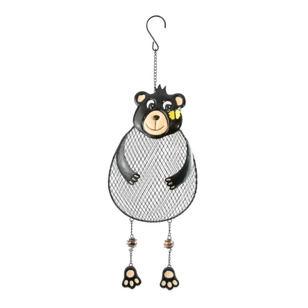 Woodland Creek Black Bear Metal Mesh Bird Feeder with Hanging Chain